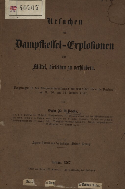 Ursachen der Dampfkessel-Explosionen und Mittel, dieselben zu verhindern