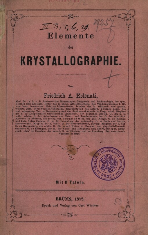 Elemente der Krystallographie