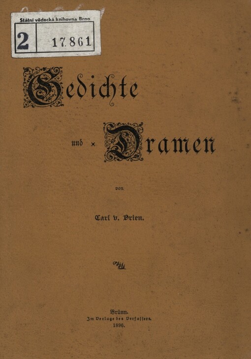 Gedichte und Dramen von Karl von Orien