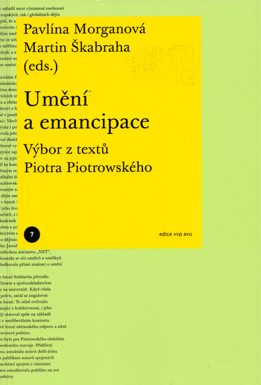 Umění a emancipace : výbor z textů Piotra Piotrowského