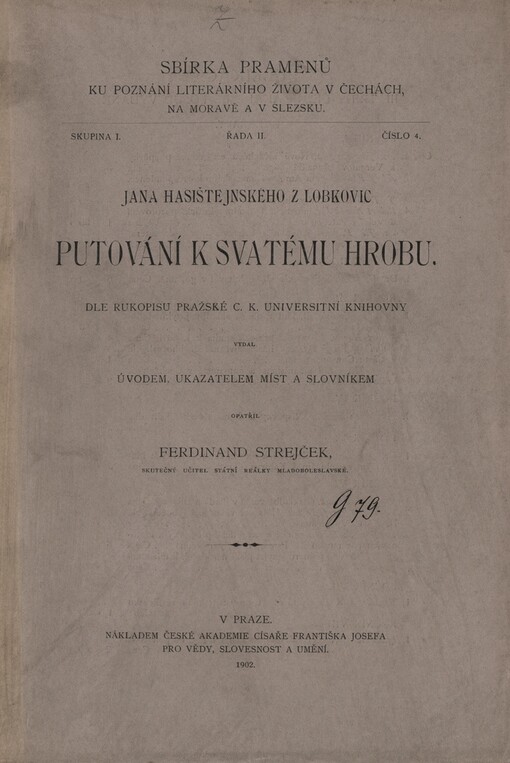 Jana Hasišteinského z Lobkovic Putování k svatému hrobu