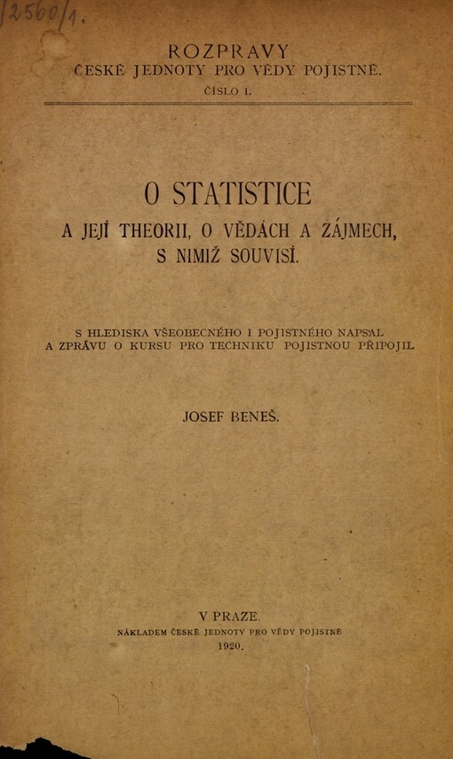 Rozpravy České jednoty pro vědy pojistné