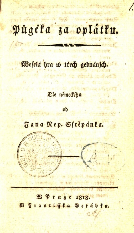 Půgčka za oplátku :weselá hra w třech gednánjch