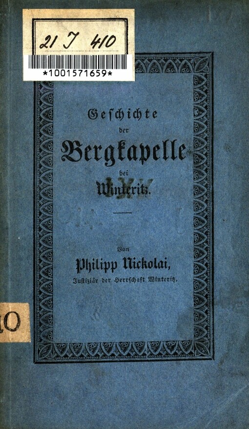 Geschichte der Winteritzer Bergkapelle