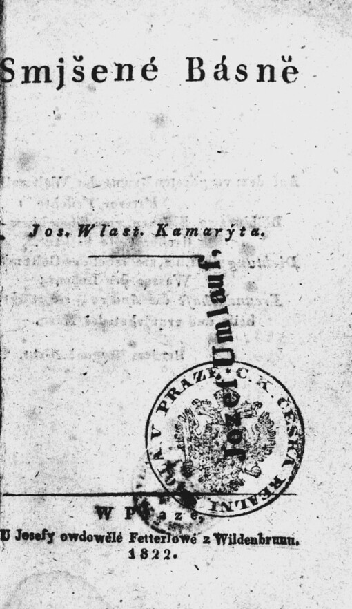 Smjšené Básně Jos. Wlast. Kamarýta