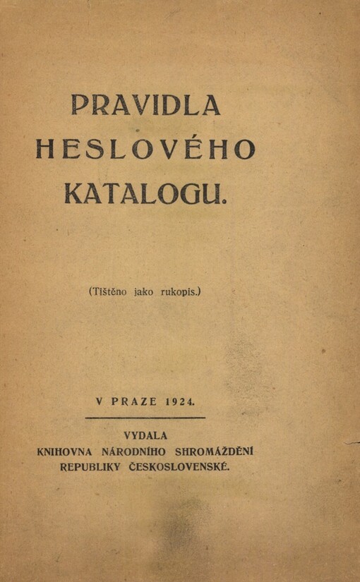 Pravidla heslového katalogu