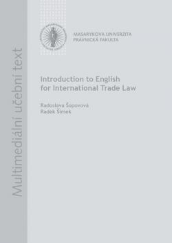 In[t]roduction to English for international trade law : multimediální učební text