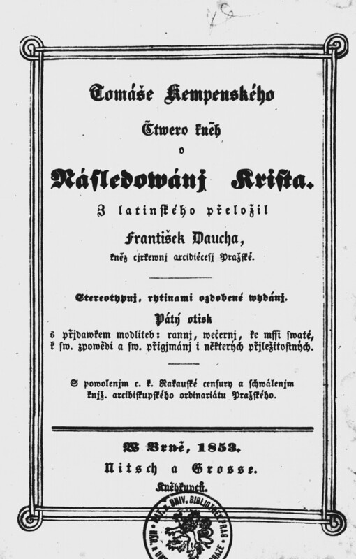 Tomáše Kempenského Čtwero kněh o Následovánj Krista