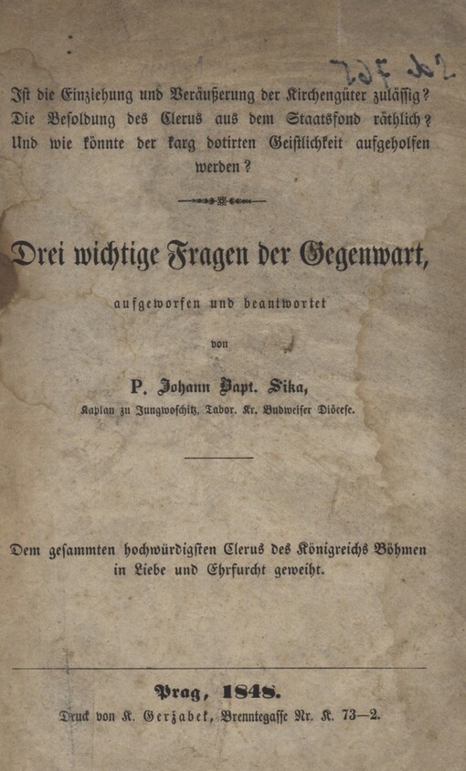 Drei wichtige Fragen der Gegenwart