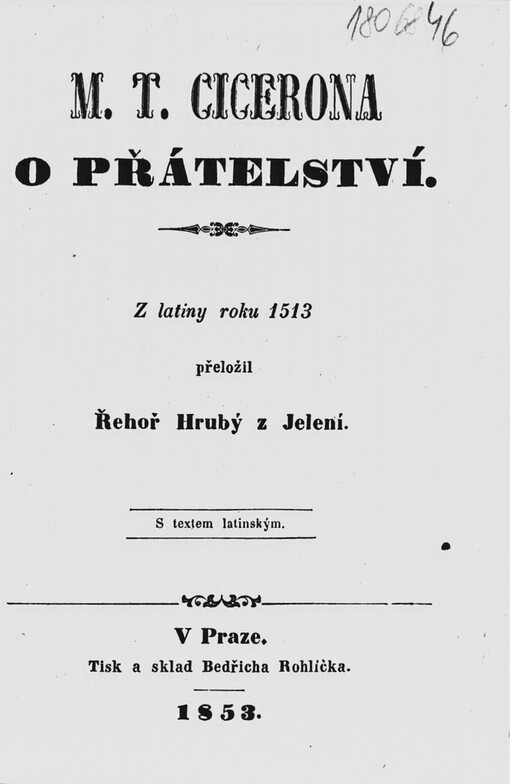 M.T. Cicerona O přátelství