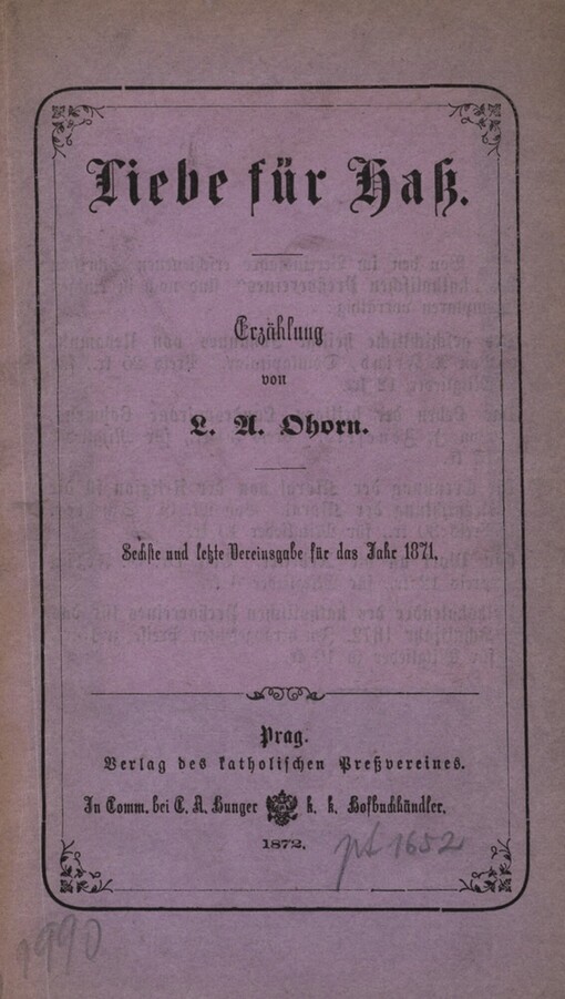 Liebe für Haß: Erzählung