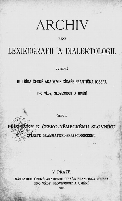 Příspěvky k česko-německému slovníku zvláště grammaticko-fraseologickému