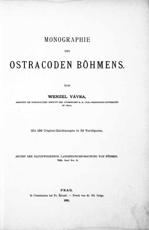 Monographie der Ostracoden Böhmens