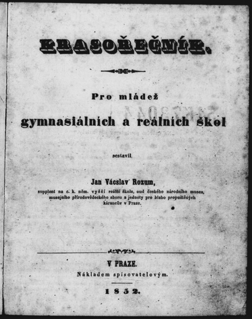 Krasořečník: pro mládež gymnasiálních a reálních škol