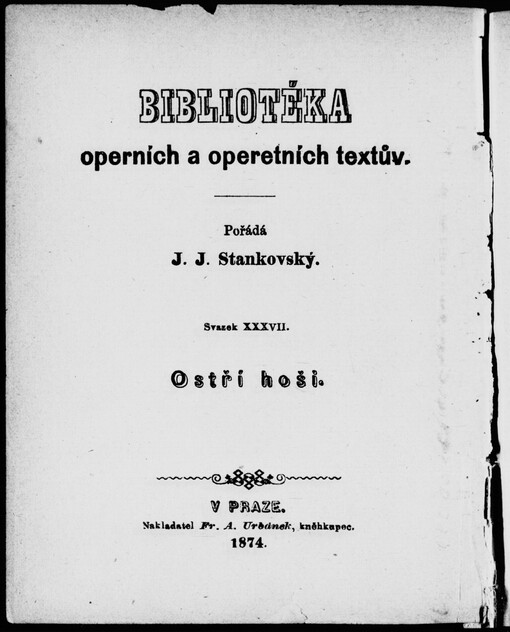 Ostří hoši: komická opereta v jednom jednání