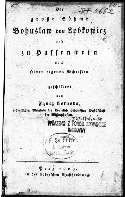 Der grosse Böhme Bohuslav von Lobkowicz und zu Hassenstein