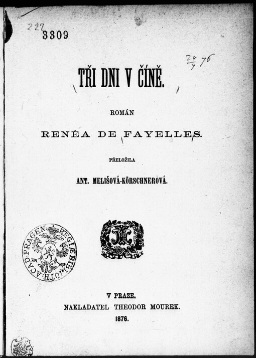 Tři dni v Číně: román Renéa de Fayelles