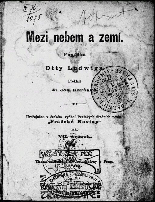Mezi nebem a zemí: povídka Otty Ludwiga