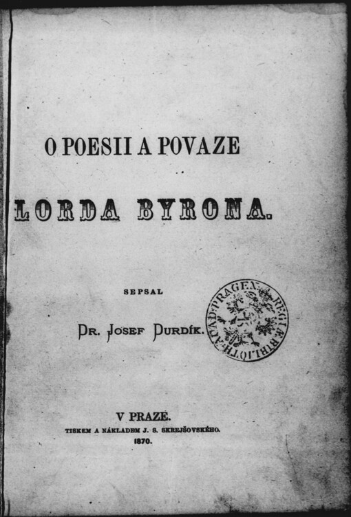 O poesii a povaze lorda Byrona.