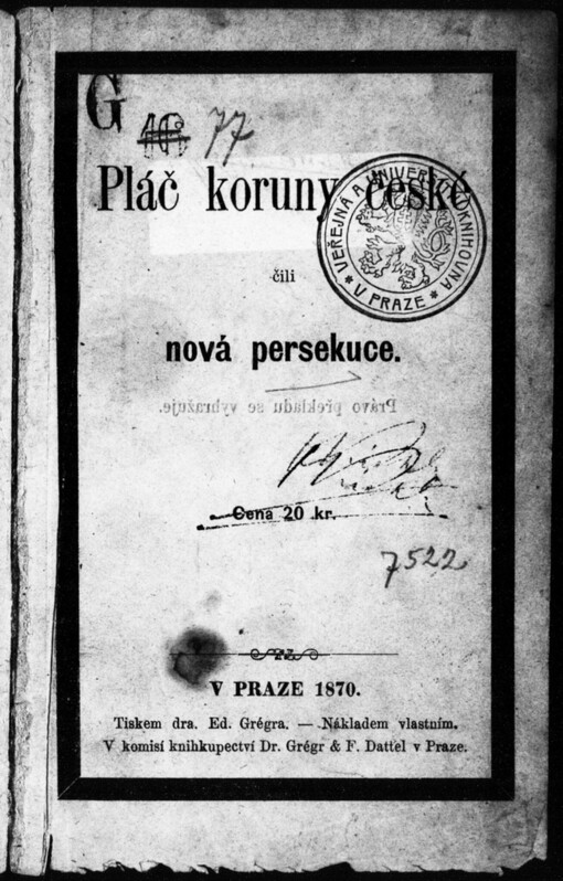 Pláč koruny české, čili, Nová persekuce