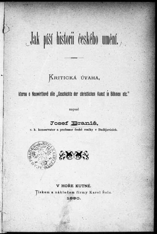Jak píší historii českého umění: kritická úvaha, kterou o Neuwirthově díle 