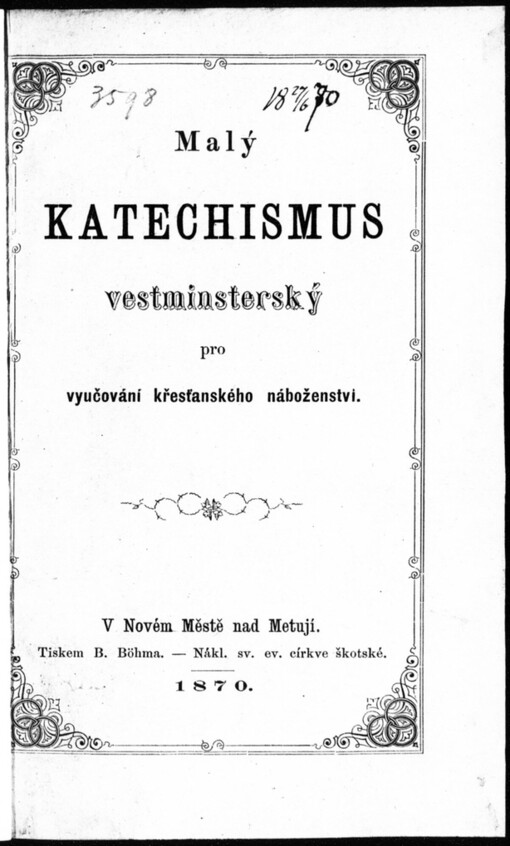 Malý katechismus vestminsterský pro vyučování křesťanského náboženství