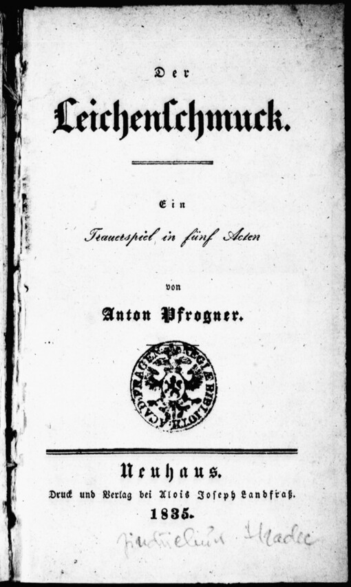 Der Leichenschmuck: ein Trauerspiel in fünf Acten