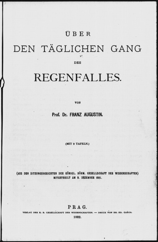 Über den täglichen Gang des Regenfalles
