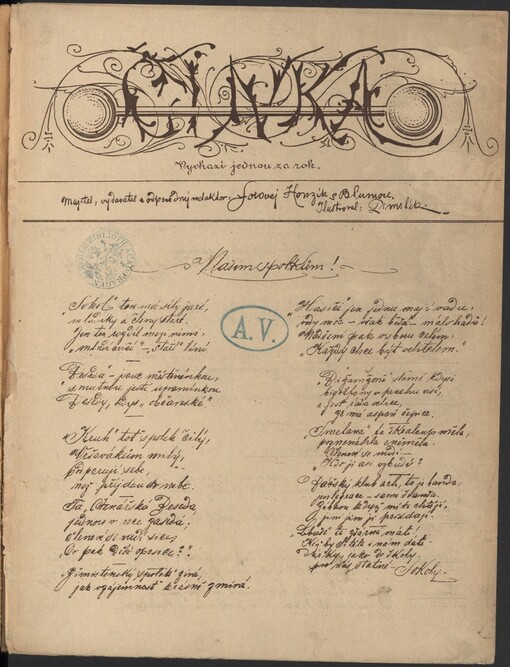 Činka: [silvestrovský list Sokola Vršovického, 31.12. 1887]