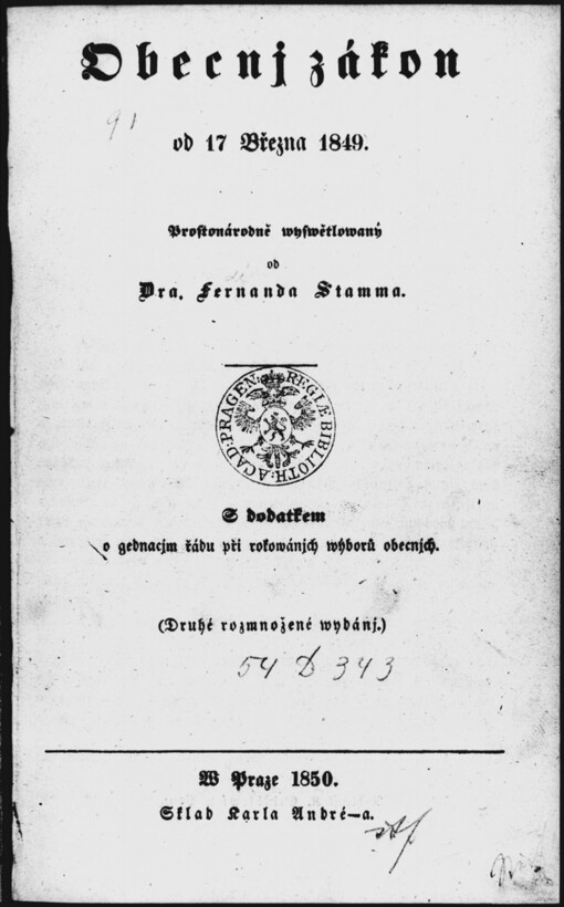 Obecnj zákon: od 17. Března 1849