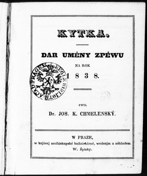 Kytka: Dar uměny zpěwu na rok 1838