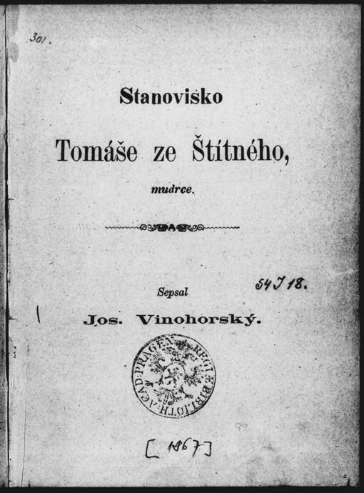 Stanovisko Tomáše ze Štítného, mudrce