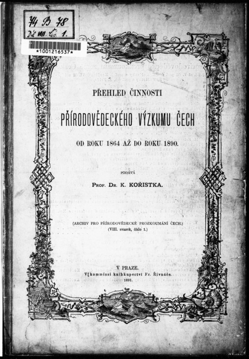 Přehled činnosti přírodovědckého výzkumu Čech od roku 1864 až do roku 1890