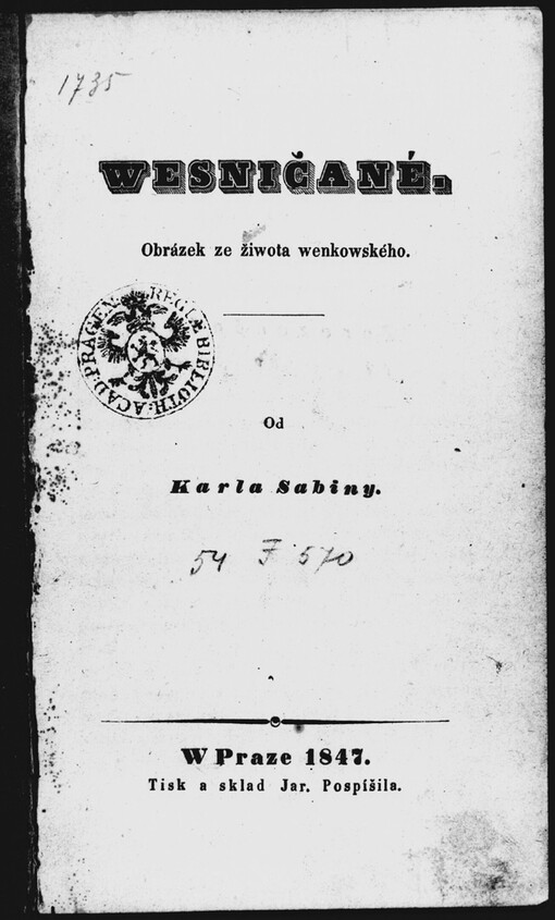 Wesničané: obrázek ze žiwota wenkowského