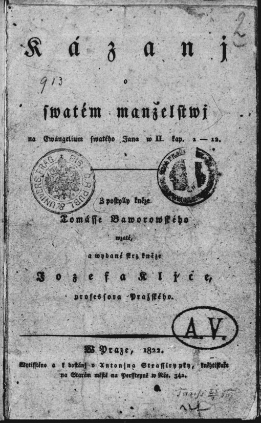 Kázánj o swatém manželstwj na Ewangelium swatého Jana w II. kap. 1-12
