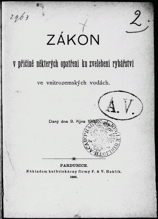 Zákon v příčině některých opatření ku zvelebení rybářství ve vnitrozemských vodách, daný dne 9. října 1883