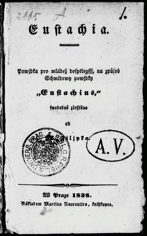 Eustachia :powjdka pro mládež dospělegssj, na způsob Schmidowy powjdky Eustachius