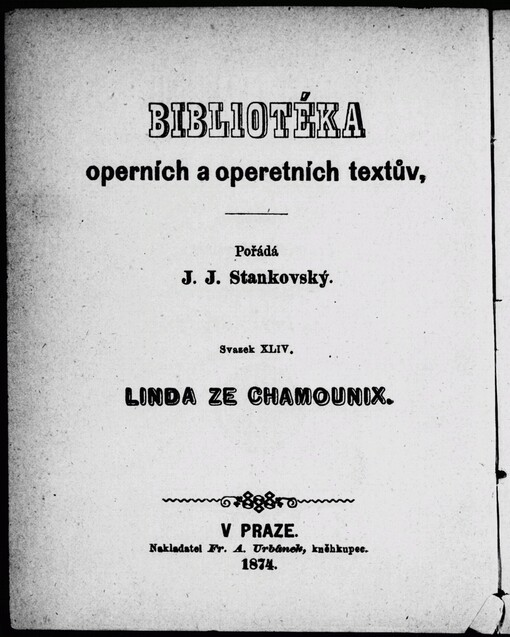 Linda ze Chamounix: velká zpěvohra ve 3 jednáních
