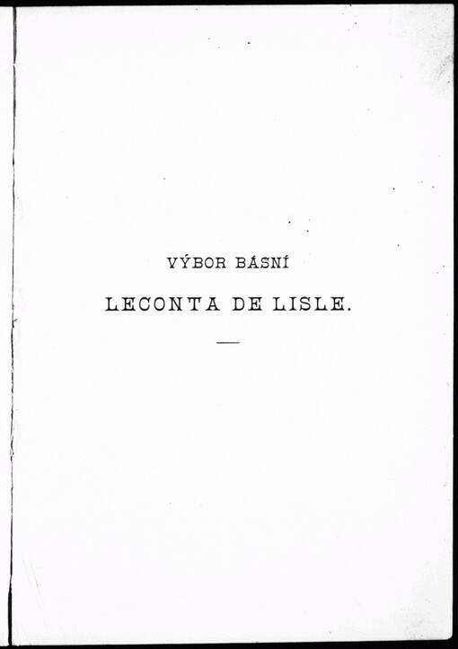 Výbor básní Leconta de Lisle