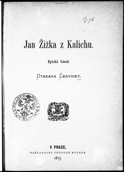 Jan Žižka z Kalichu: epická báseň Otakara Červinky