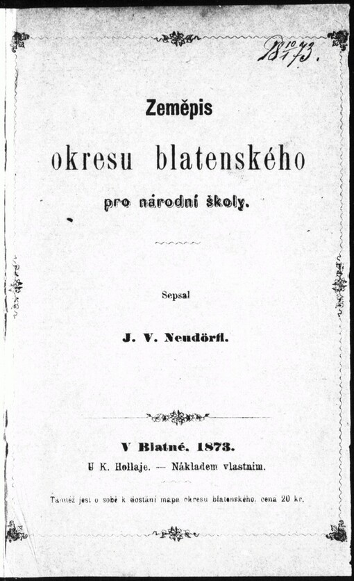 Zeměpis okresu blatenského pro národní školy