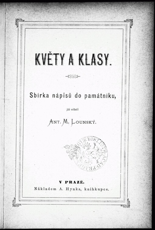 Květy a klasy: sbírka nápisů do památníku