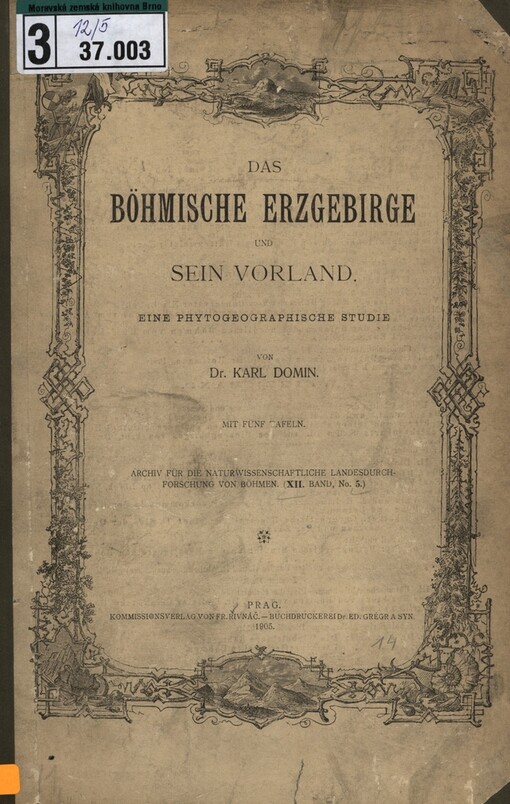 Erzgebirge und sein Vorland: eine phytogeographische Studie