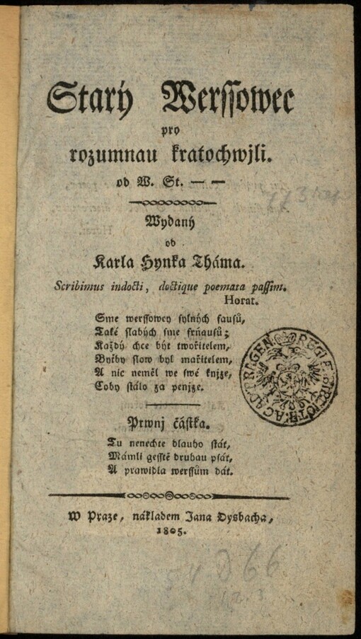 Starý Werssowec pro rozumnau kratochwjli