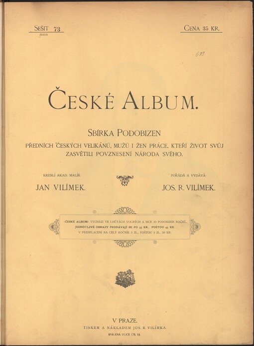 České album: sbírka podobizen předních českých velikánů, mužů i žen práce, kteří život svůj zasvětili povznesení národa svého