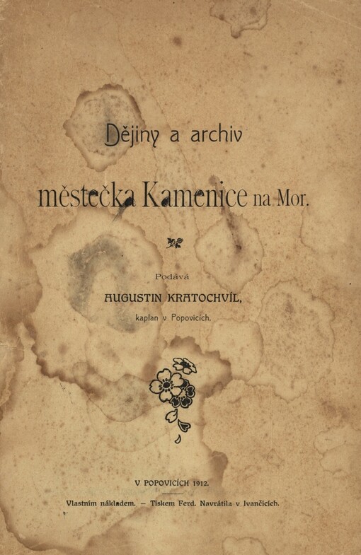Dějiny a archiv městečka Kamenice na Mor