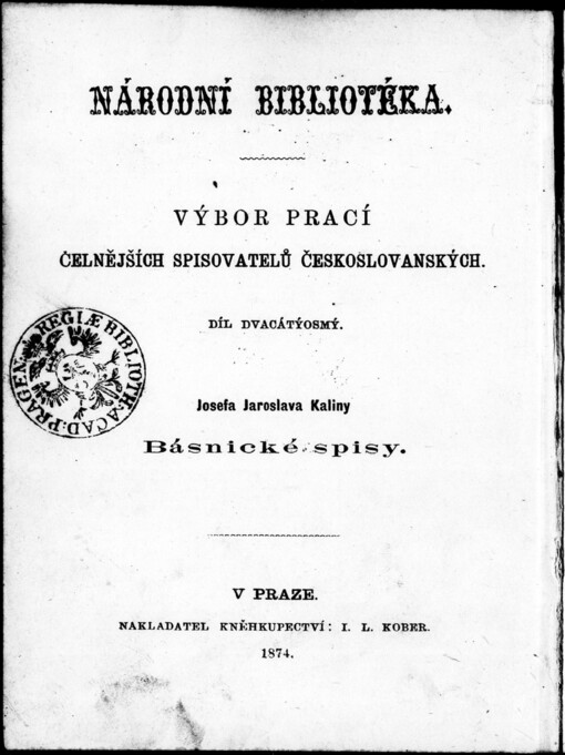 Josefa Jaroslava Kaliny Básnické spisy