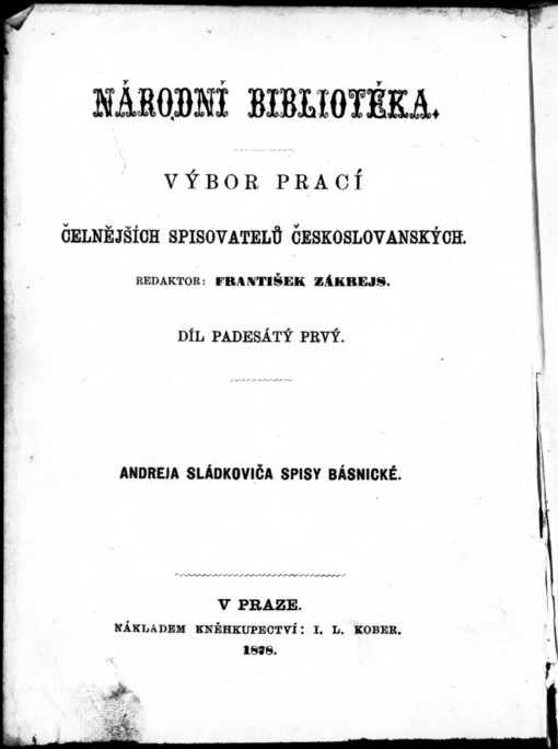 Andreja Sládkoviča Spisy básnické