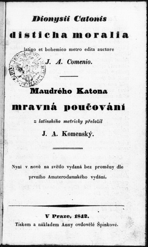 Dionysii Catonis Disticha moralia