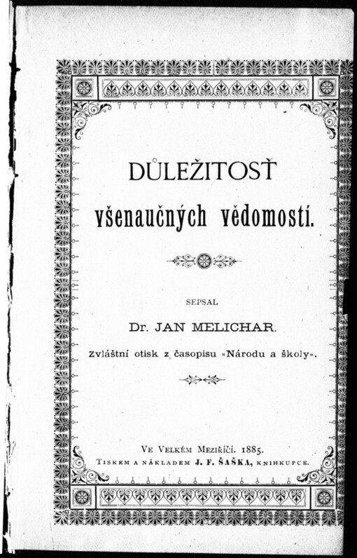 Důležitost všenaučných vědomostí